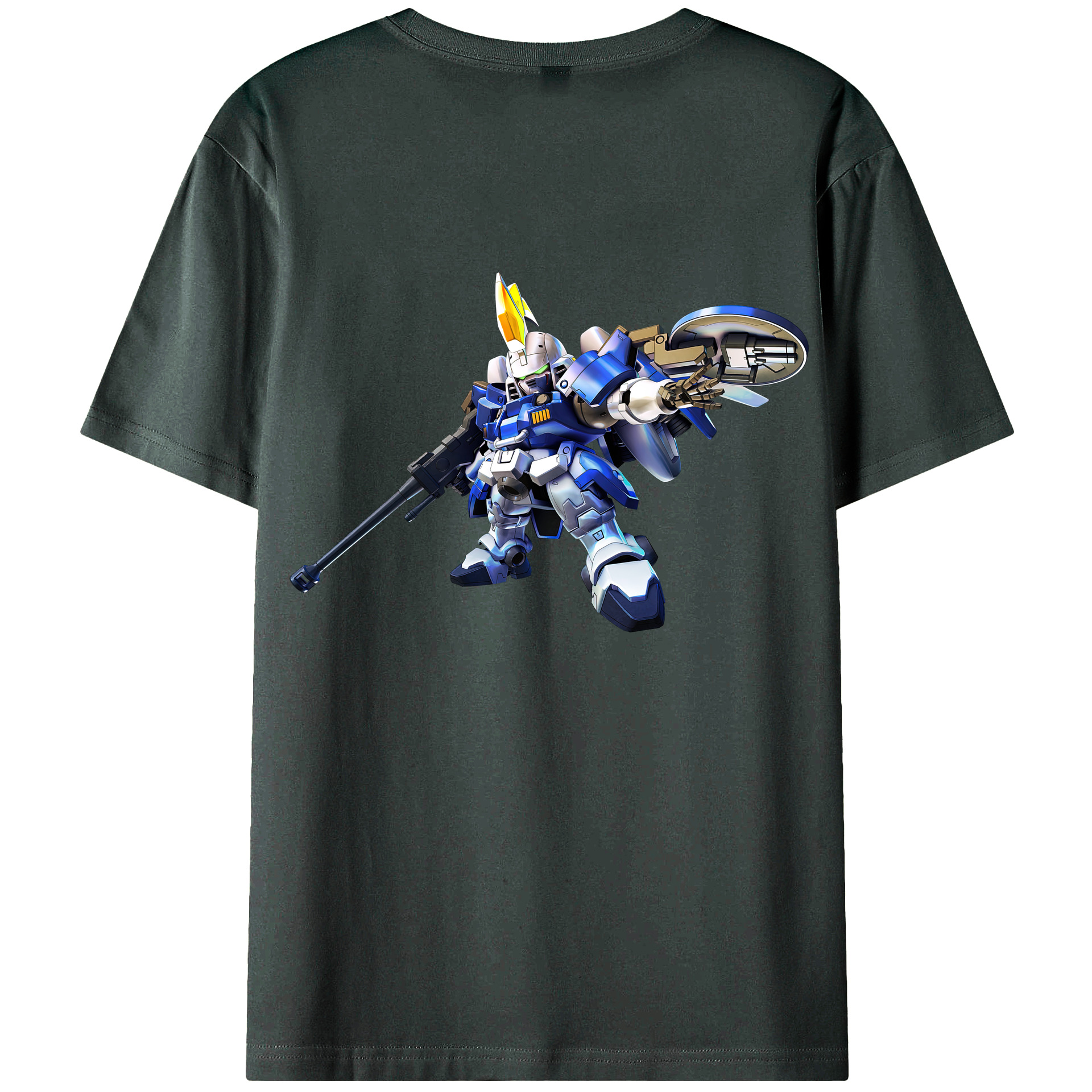 （画像用） 機動戦士ガンダム Mobile Suit Gundam 綿100％ メンズ半袖Tシャツ（バックプリント） 通気性